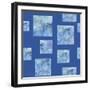Square Pattern On Dark Blue-Summer Tali Hilty-Framed Giclee Print