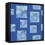 Square Pattern On Dark Blue-Summer Tali Hilty-Framed Stretched Canvas