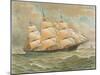 Square Rigged Sailing Ship-null-Mounted Art Print