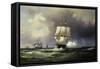 Square Riggers on the Open Sea-Wilhelm Melbye-Framed Stretched Canvas