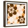 Square Seamless Pattern with Geometric Floral Ornaments-Prokrida-Framed Art Print