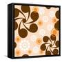 Square Seamless Pattern with Geometric Floral Ornaments-Prokrida-Framed Stretched Canvas