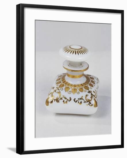 Square Vial with Gold Decorations, Soap Bubble Shaped Opal, France-null-Framed Giclee Print