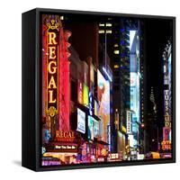 Square View, Urban Scene by Night at Times Square, Buildings by Night, Manhattan, New York, US, USA-Philippe Hugonnard-Framed Stretched Canvas