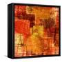 Squares On The Grunge Wall, Abstract Background-molodec-Framed Stretched Canvas