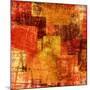 Squares On The Grunge Wall, Abstract Background-molodec-Mounted Art Print