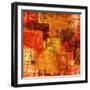 Squares On The Grunge Wall, Abstract Background-molodec-Framed Art Print