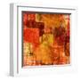 Squares On The Grunge Wall, Abstract Background-molodec-Framed Art Print