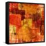 Squares On The Grunge Wall, Abstract Background-molodec-Framed Stretched Canvas