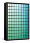 Squares with Gradated Green to Blue-null-Framed Stretched Canvas