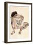 Squatting-Egon Schiele-Framed Giclee Print