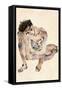 Squatting-Egon Schiele-Framed Stretched Canvas