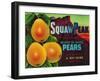 Squaw Peak Pear Crate Label - Provo, UT-Lantern Press-Framed Art Print