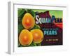 Squaw Peak Pear Crate Label - Provo, UT-Lantern Press-Framed Art Print