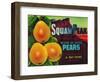 Squaw Peak Pear Crate Label - Provo, UT-Lantern Press-Framed Art Print