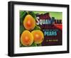 Squaw Peak Pear Crate Label - Provo, UT-Lantern Press-Framed Art Print