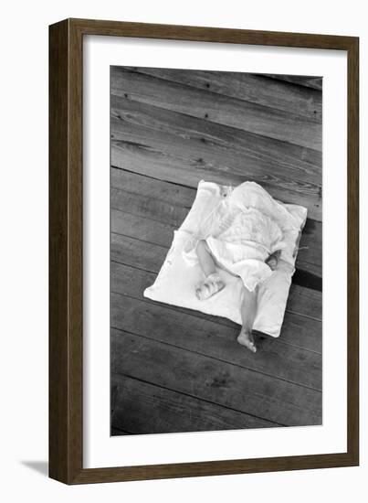 Squeakie asleep in Hale County, Alabama, 1936-Walker Evans-Framed Photographic Print