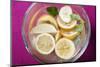 Squeezed Lemons in Water in Glass Bowl-Foodcollection-Mounted Photographic Print