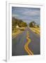 Squiggly Painted Lines On A Two Lane Highway-Ben Herndon-Framed Photographic Print