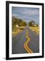 Squiggly Painted Lines On A Two Lane Highway-Ben Herndon-Framed Photographic Print