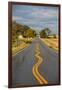 Squiggly Painted Lines On A Two Lane Highway-Ben Herndon-Framed Photographic Print