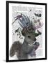 Squirrel Birdkeeper and Blue Acorns-null-Framed Art Print