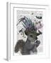 Squirrel Birdkeeper and Blue Acorns-null-Framed Art Print