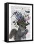 Squirrel Birdkeeper and Blue Acorns-null-Framed Stretched Canvas