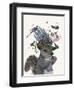 Squirrel Birdkeeper and Blue Acorns-null-Framed Art Print
