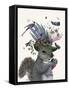 Squirrel Birdkeeper and Blue Acorns-null-Framed Stretched Canvas