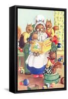 Squirrel Granny Reading Bushy Tales-null-Framed Stretched Canvas