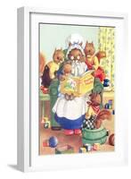 Squirrel Granny Reading Bushy Tales-null-Framed Art Print