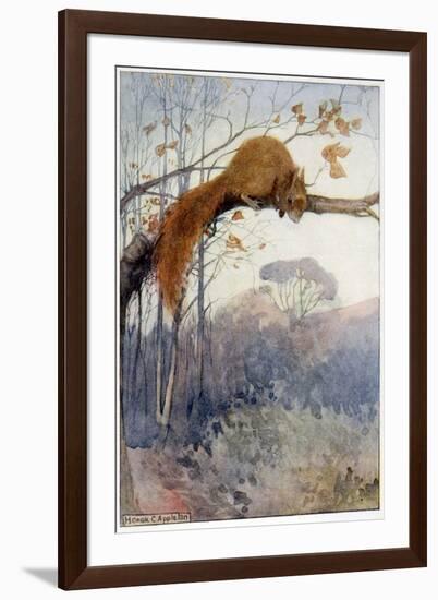 Squirrel in Tree C1917-Honor C. Appleton-Framed Art Print