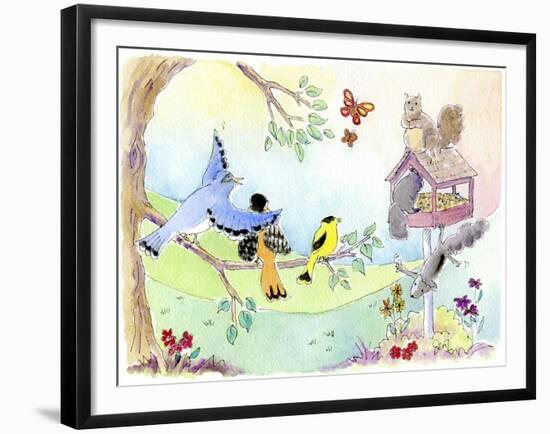 Squirrel Wars-Jennifer Zsolt-Framed Giclee Print