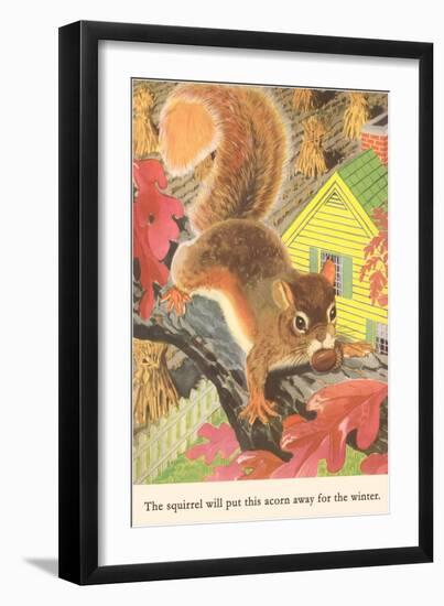 Squirrel with Acorn-null-Framed Art Print