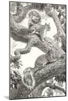 Squirrels in Tree-null-Mounted Art Print