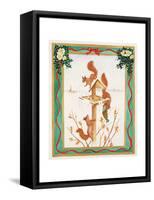 Squirrels Raiding a Bird-Table-Jeanne Maze-Framed Stretched Canvas