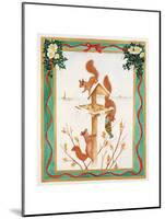 Squirrels Raiding a Bird-Table-Jeanne Maze-Mounted Giclee Print