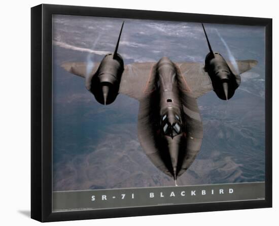 SR-71 Blackbird (In Air) Art Poster Print-null-Framed Poster
