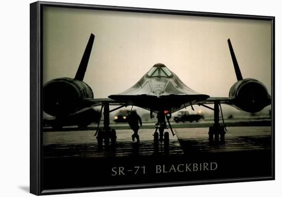 SR-71 Blackbird (On Ground) Art Poster Print-null-Framed Poster