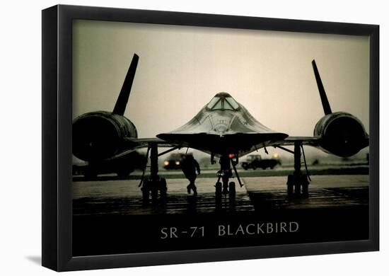 SR-71 Blackbird (On Ground) Art Poster Print-null-Framed Poster