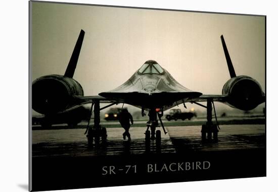 SR-71 Blackbird (On Ground) Art Poster Print-null-Mounted Poster