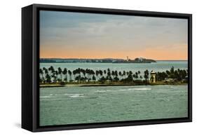 Sra and Old San Juan in Distance, Puerto Rico-Massimo Borchi-Framed Stretched Canvas