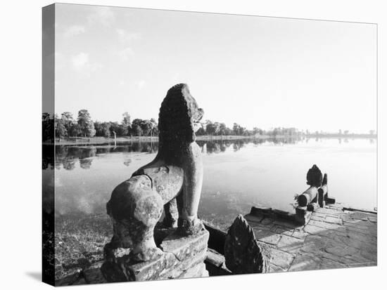 Sras Srang Royal Reservoir, Angkor, Cambodia-Walter Bibikow-Stretched Canvas