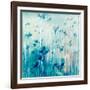 Sreamy Photographic Layer Work from Plants on the Acre in Blue and White Tones-Alaya Gadeh-Framed Photographic Print