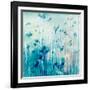 Sreamy Photographic Layer Work from Plants on the Acre in Blue and White Tones-Alaya Gadeh-Framed Photographic Print