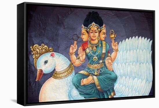 Sri Bramhi, Hindu deity, Sri Mariamman Hindu temple, Singapore-Godong-Framed Stretched Canvas