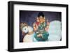 Sri Bramhi, Hindu deity, Sri Mariamman Hindu temple, Singapore-Godong-Framed Photographic Print