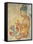 Sri Lanka, Central Province, Matale District, Sigiriya Depicting Apsara Spirit Offering Flowers-null-Framed Stretched Canvas