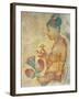 Sri Lanka, Central Province, Matale District, Sigiriya Depicting Apsara Spirit Offering Flowers-null-Framed Giclee Print